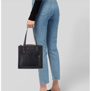 Marc Jacobs Grind T Pocket Black Leather Tote Bag